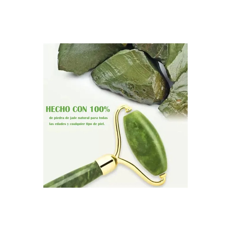 Rodillo De Masaje Facial De Jade Gua Sha Rejuvenece Kit