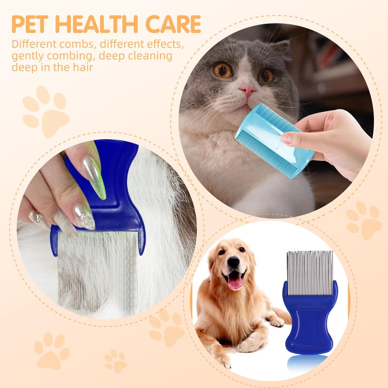 HESSION 6 Pack Flea Lice Combs Removal Dandruff Comb with