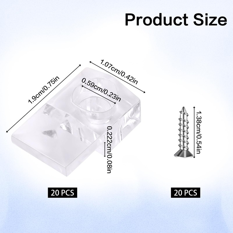 20 Set Mirror Hangers for Wall Mounting - Holders, Brackets,