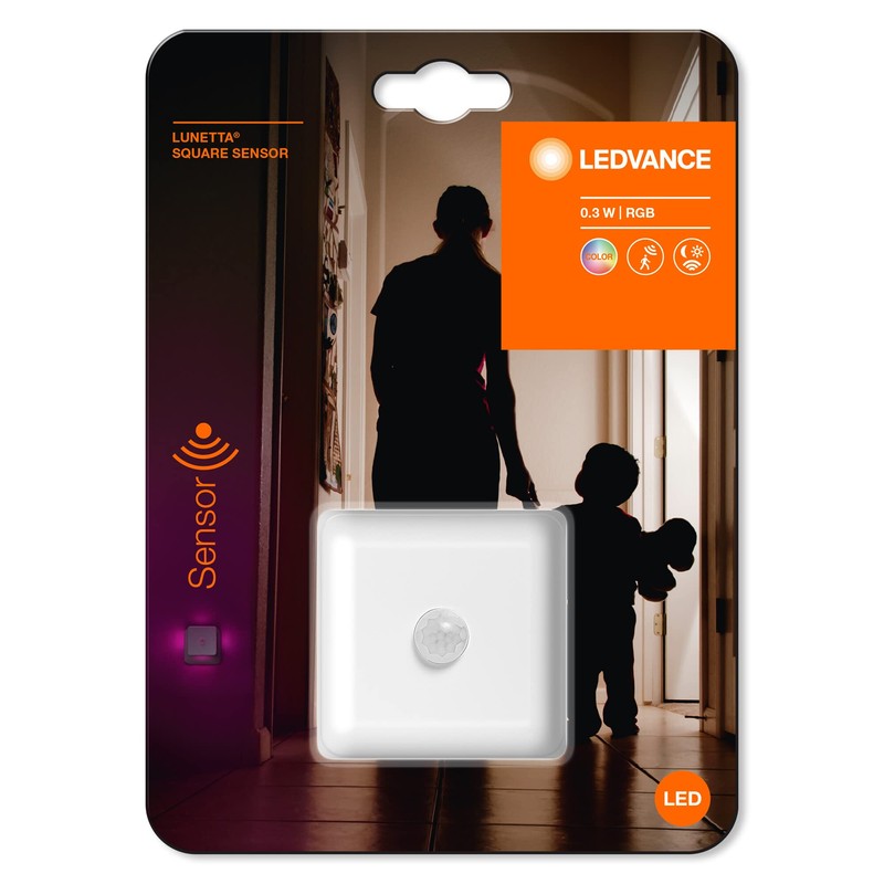 LEDVANCE LUNETTA SQUARE Night Light with Daylight and Motion Sensor