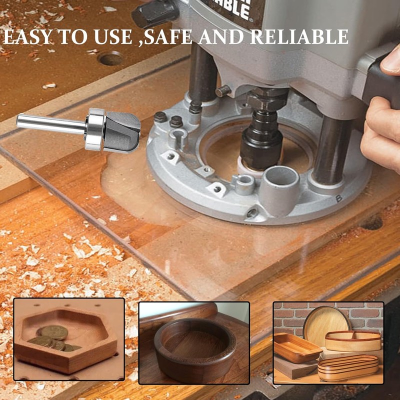 SpeTool 1/4'' Shank Bowl & Tray Router Bit, 3/4 Inch