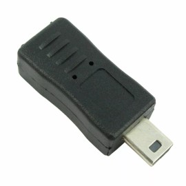 Unbranded Black Micro USB Female to Mini USB Male Adapter Charger Converter Adaptor