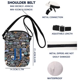 JJ Maybank Inspired Crossbody Bag North Carolina Gift OBX Gift Pogue Fans Adventure (BLK-JJ CB CA)