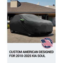 Proadsy 2025 Upgrade Car Cover Custom Fit for Kia Soul 2010-2025, Waterproof All Weather for Automobiles, Full Exterior Cover Rain Snow Sun Protector Indoor Outdoor Car Cover