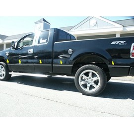 707Motoring Stainless Polished Chrome Body Side Molding Accent Trim (0.375" Wide) 10PC, Compatible with Ford F-150 2004-2014 (4-Door, Pickup Truck, Super Cab, 6.5'Bed, NO Flares)