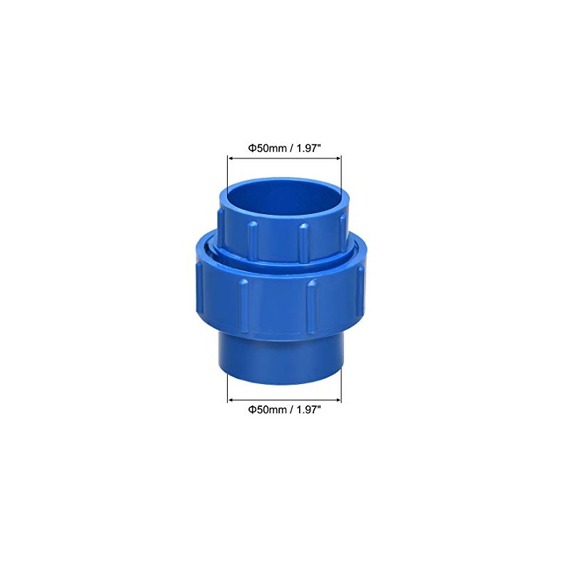 uxcell 50mm X 50mm PVC Pipe Fitting Union Solvent Socket