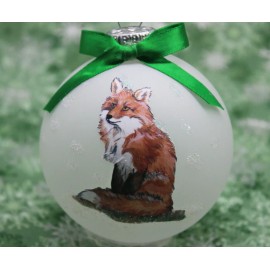 W011 Hand-made Christmas Ornament  - cute sitting red FOX