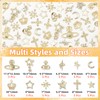 2 Boxes Gold Star Nail Charms and Gems, Dangle Stars