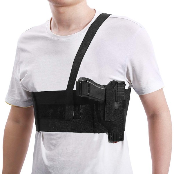 Deep Concealment Shoulder Holster, Accmor Universal Concealed Carry Shoulder Holster Vest, Elastic Underarm Gun Holster Waistband for Men and Women, Right Hand Draw