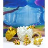 5pcs 3D Printed Axolotl Dragon and Egg, Articulated Gold Mini