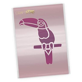 CraftStar Toucan Stencil - A4 Mylar Tropical Bird Template - 17 x 20 cm