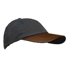 WALKER AND HAWKES - Wax Brunswick Baseball Cap w/Leather Peak - One-Size - Navy