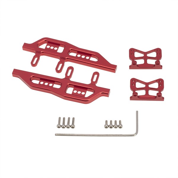 DKKY 1:24 Model Car Parts Metal Side Pedals Frame Pedal 1 Set for Axial SCX24 90081 (Red)