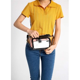 SPEEDEVE Transparent Belt Bag for Men and Women, Bum Bag, Waist Bag, B-black