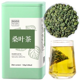 DOZO Mulberry Leaf Tea Bags Mulberry Leaves Tea 4.59oz/130g(40bags) Dried Mulberry Loose Leaves Sang Ye Herbal Tea Sugar Free 桑叶茶三角包 桑葉茶