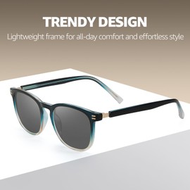 TJUTR Polarised Sunglasses for Men Women Round Classic Trendy Vintage Ladies Sunglasses with UV 400 Protection