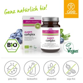 GSE Augen Komplex 60 Tabletten mit Blaubeerextrakt und B-Vitaminen, BIO-Qualität, 100% pflanzlich, vegan und ohne Zusatzstoffe