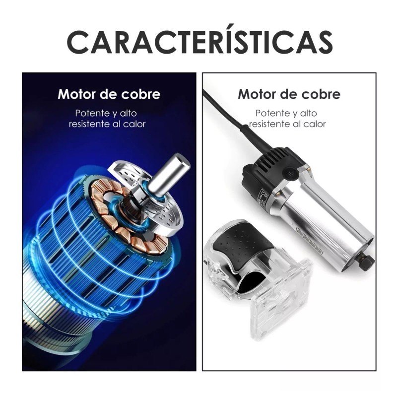 LSXD Router Madera Recortadora Rebajadora 800w +15 Brocas Carburo