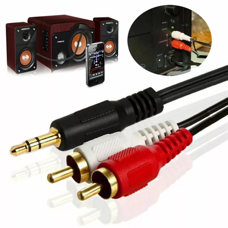 Unbranded 3.5mm Male to 2-RCA Plug 5FT, Aux Audio Headphone