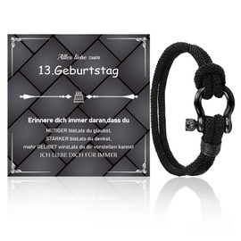 SUNSH Birthday Gifts for Boys, Birthday Bracelet for Boys, Birthday Gifts for 12-18 Year Old Boys, Gifts for Son/Grandson/Nephew/Brothers/Friends, Birthday Celebrations, Stainless Steel, No gemstone