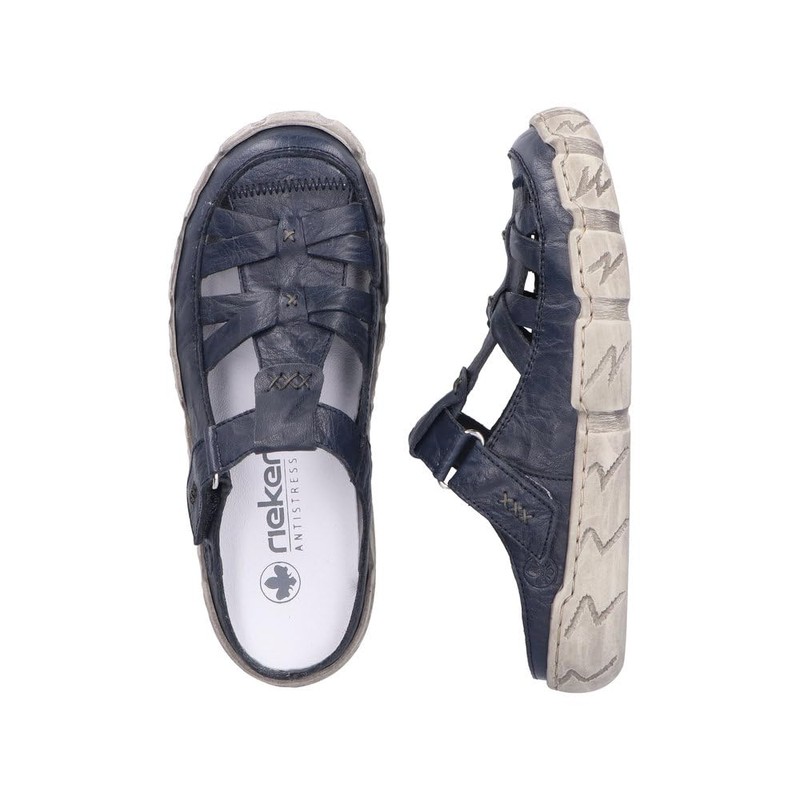 Rieker L0396 Women's Slip On Slippers, blue