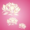 Lotus Flower Stencil - 16.5x11.5cm (XS) - Reusable Large Asian