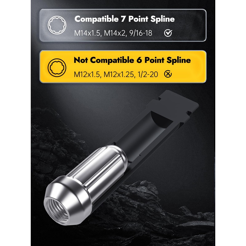 MIKKUPPA 7 Spline Lug Nuts Socket Key - for 20mm