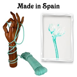 Clothe Washing Line Outside. Braided High-Tenacity Polypropylene Rope Cord. Campervan Essentials. Made in Spain. 4.5MM * 25M. Green and White.