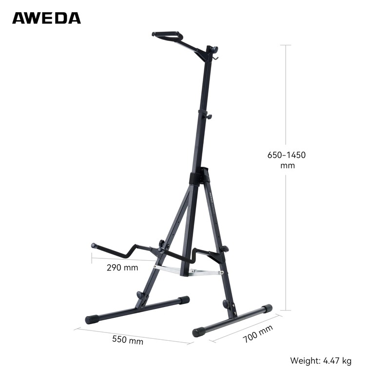 AWEDA Acoustic Double Bass Stand Adjustable Neck and Support Arms