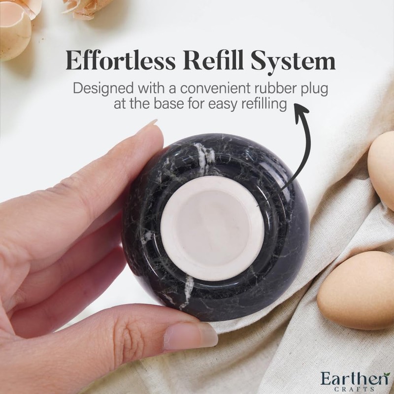 Salt and Pepper Egg Shape Set Of 2 (Black Zebra