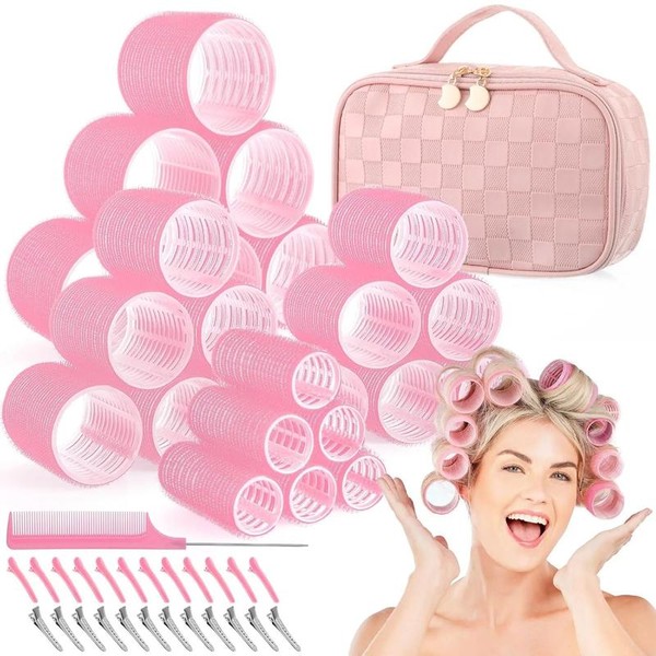 4 Sizes Self-Grip Hair Rollers Set for Long, Short Hair