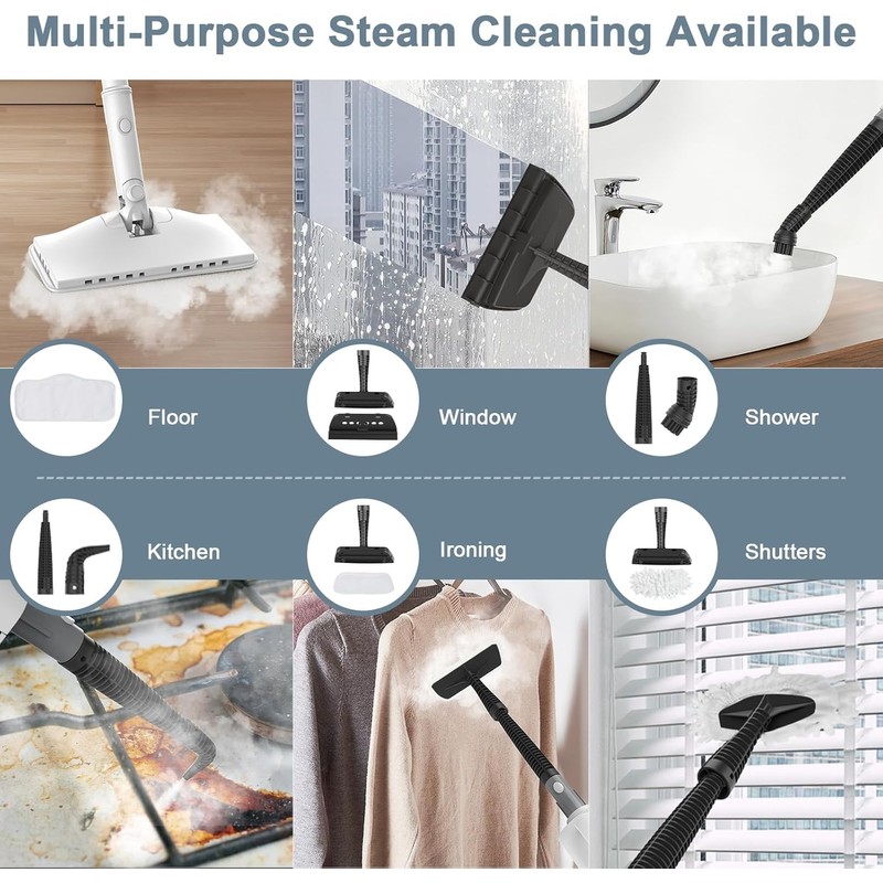 6-in-1 Steam Mop, 1200W Rotated Steam Cleaner for Home, 2