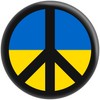 Ukraine Flag with Peace Sign - 1.5" Round Button