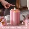 Girimax Pink Flameless Pillar Candles with Remote, Flickering LED Wax