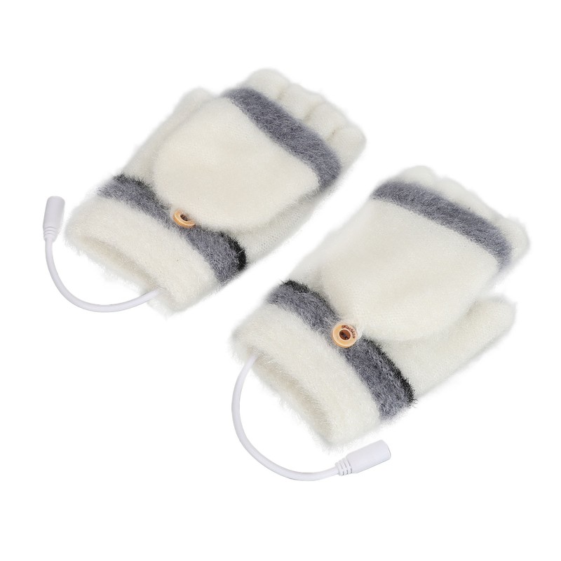 1 Pair USB Heated Gloves Mitten Winter Warm Full Finger