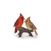 Cardinal Couple on Stump Garden Statue