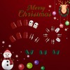 YEFIUO Christmas Red Press on Nails Short Square Xmas Winter