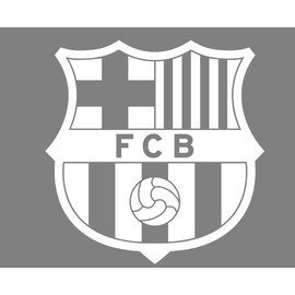 Barcelona Football Team Coat of Arms Vinyl Decal Sticker Interior Decoration Various Sizes and Colours (White, 11 x 11 cm)