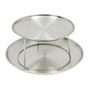 DYNAMI 2-Tier Seafood Tower Set,2pcs Thickened Stainless Steel Seafood Tray(10in+8in)