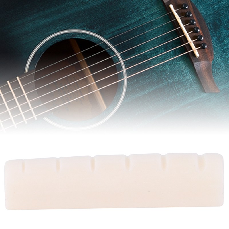 5Pcs Acoustic Wood Guitar Nut Ivory White Cow Bones Musical