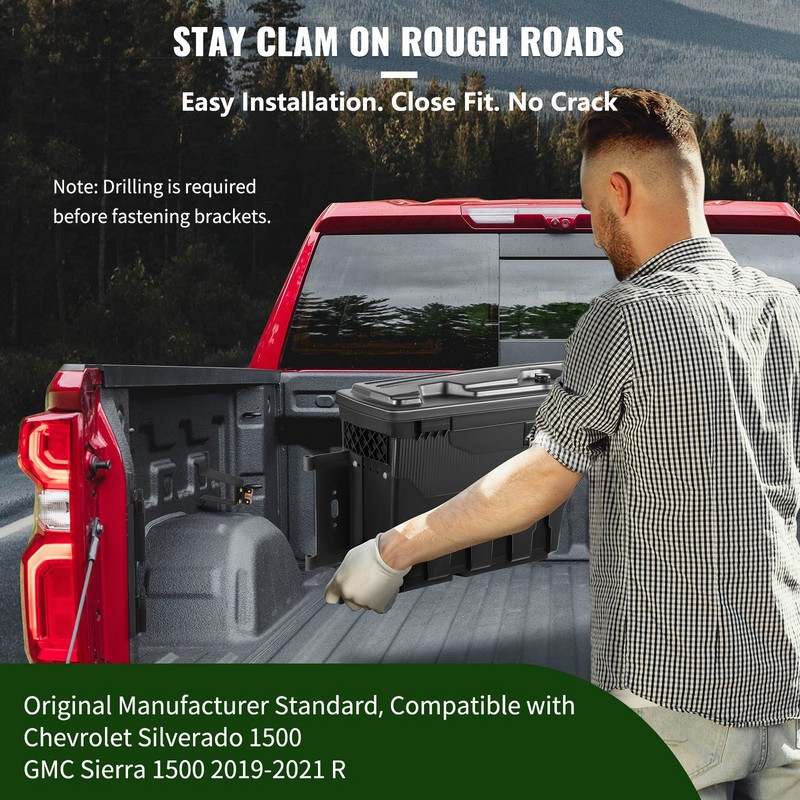 Truck Bed Storage Box, Lockable Lid, Black 395 - Chevy