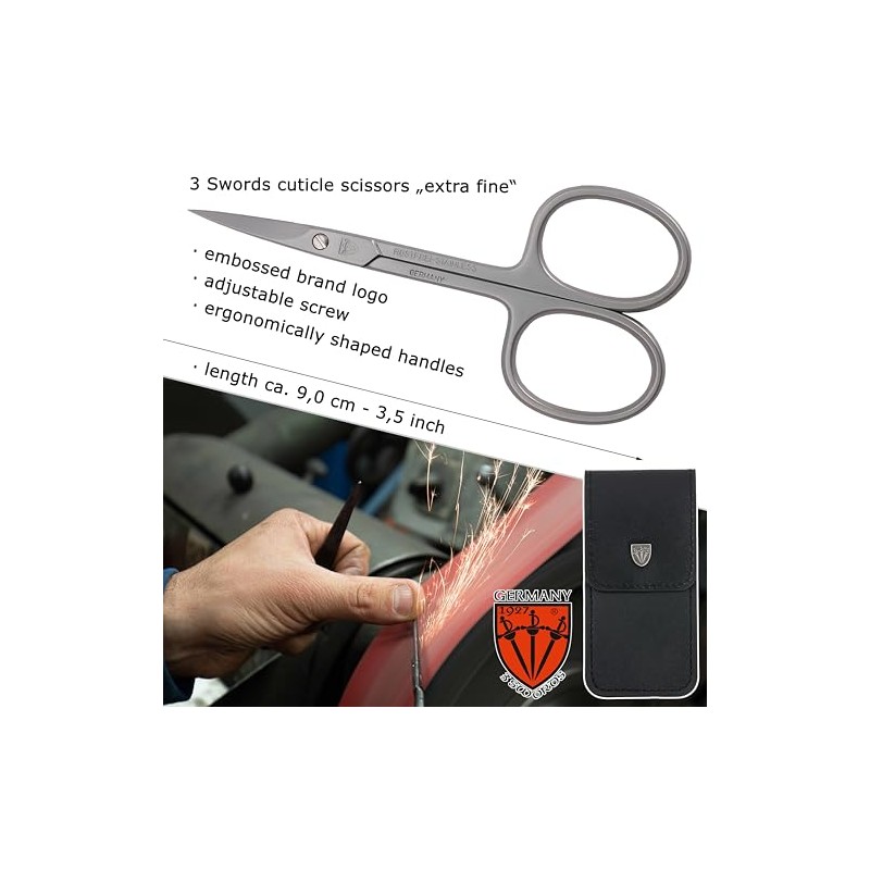3 SWORDS GERMANY - cuticle scissor, nickel plated mat, Quality: