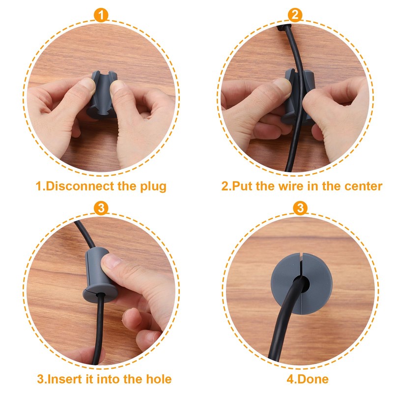 uxcell 2Pcs Wall Grommets for Cables 1 Inch Silicone Cable