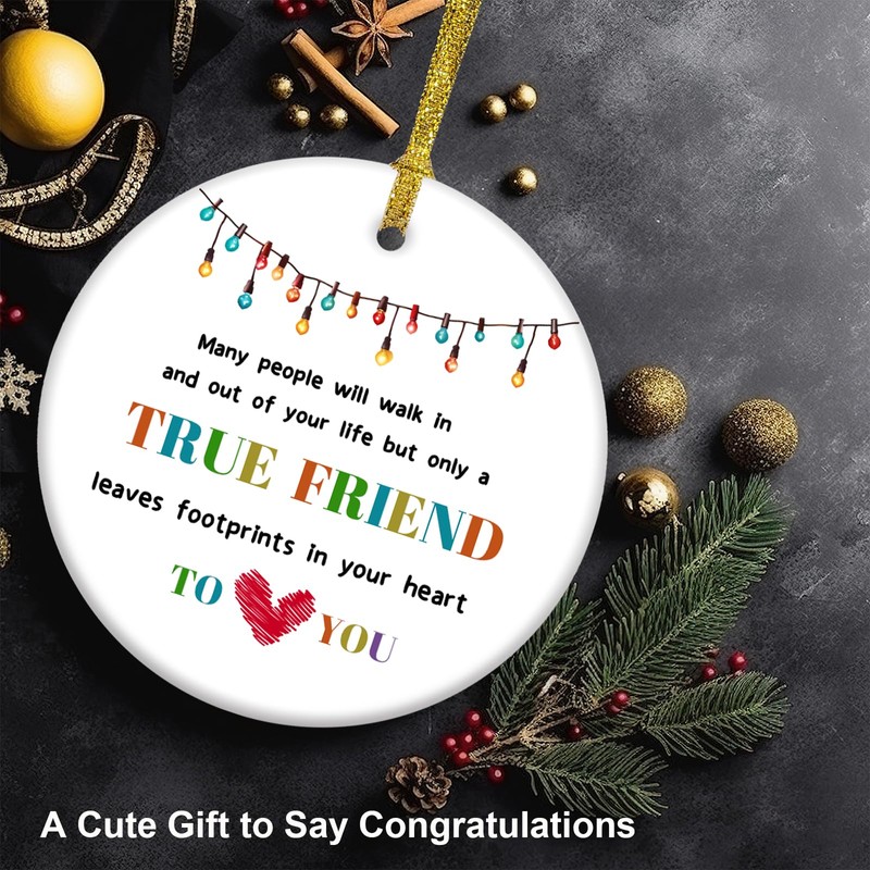 Ture Friend Bestie Gifts Christmas Ornament for Women Men, Bestie