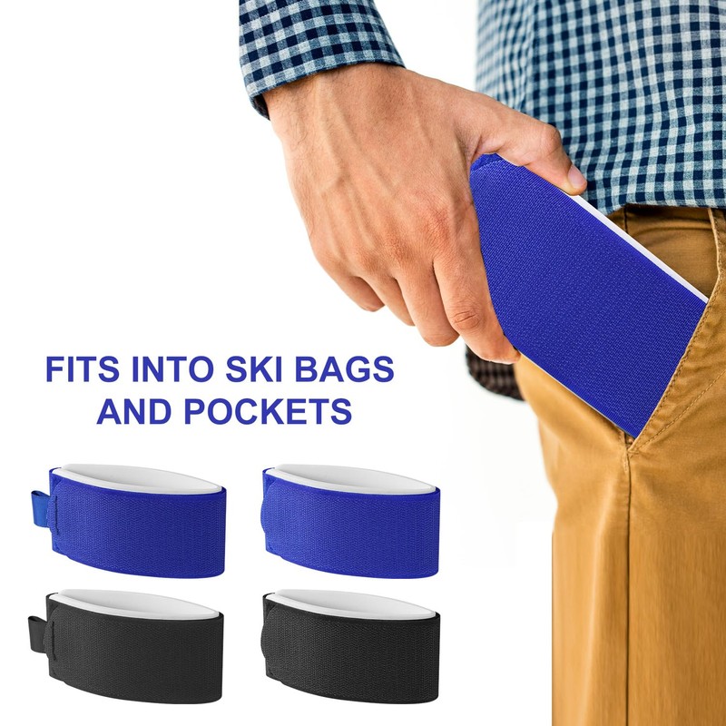 Pack of 8 Ski Fastening Straps, Adjustable Ski Straps for