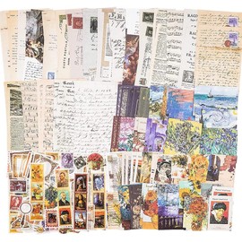 HAKUKU 200 Piezas Vintage Scrapbook Suministros Pegatinas Paquete Bullet Junk Journal Planners DIY Papel Decorativo Arte de Van Gogh Pegatinas Kit para Art Craft Notebook Collage Álbum Estético (Arte)