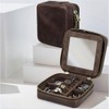 Contacts Leather Jewelry Box Travel Jewelry Storage Organizer for Men