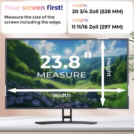 [2 Pack] 23.8 Inch Computer Privacy Screen Filter for Monitor 16:9 Aspect Ratio, Eye Protection Anti Blue Light Privacy Shield and Anti-Glare Protector, 23.8inch Removable Anti-Scratch 23.8in Protector Film