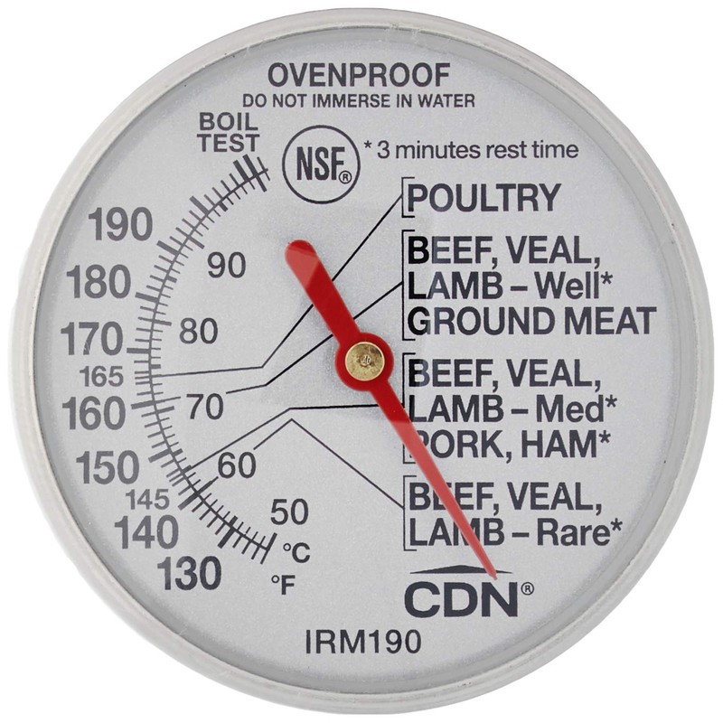CDN Meat/Poultry Ovenproof Thermometer, 54 to 88 C