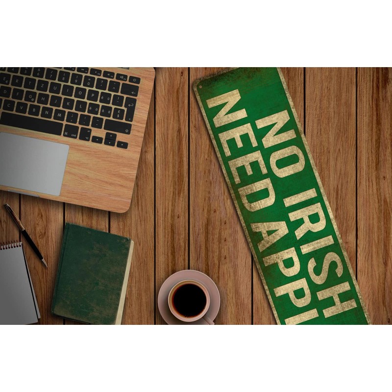 KooLL No Irish Need Apply Tin Sign, Vintage Metal Wall